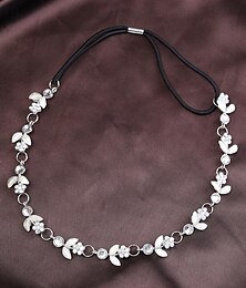economico -1 pc Per donna Cerchietti Elastici Per Regalo Compleanno Retrò Lega Argento