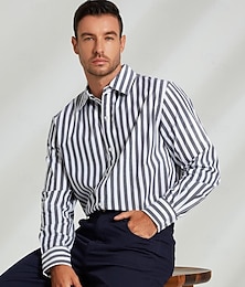 baratos -Homens Saia camisa de botão Côr Sólida Formal Casamento Preto Manga Longa Aberto para a Lateral Primavera & Outono Roupa Botões