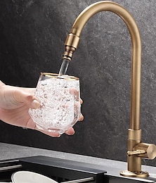 billige -Håndvasken vandhane - Klassisk Antik Messing Udendørs Opsætning Enkelt håndtag Et HulBath Taps