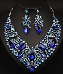 preiswerte -Schmuckset 3 Stück Strass Aleación Ohrringe Halsketten Damen Elegant Vintage Modisch Geometrisch Geometrische Form Schmuck-Set Für Hochzeit Party Jahrestag