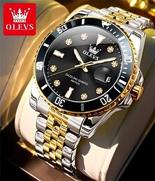 voordelige -OLEVS Heren Quartz Horloge Buiten Sport Mode Polshorloge Luminieuze Kalender Waterdicht Decoratie Stalen Horloge