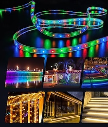 お買い得  -1個の屋外ソーラーストリップライト、防水LEDストリップ7m-300LED夏ライトが中庭の庭の小道を照らします