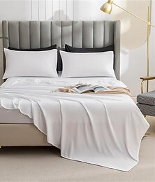 abordables -Ensemble de 3 taies d'oreiller drap de lit couleur unie drap simple avec taies d'oreiller pour dortoir étudiant maison chambre simple coton brossé épais lavable