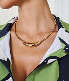 abordables -Collares con colgantes Dorado Titanio Acero Elegante Moda Redondo Forma irregular