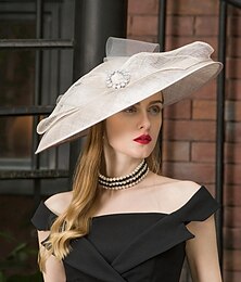 economico -fasce cappelli lino bombetta/cloche cappello a cilindro cappello sinamay matrimonio tea party matrimonio elegante con strass bowknot copricapo copricapo