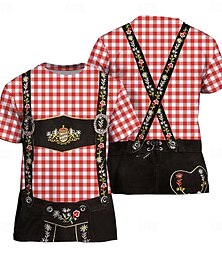 preiswerte -3D T-Shirt Ärmel T-Shirt Lederhosen Oktoberfestbier Bayerisch Grafik für Herren Erwachsene 3D-Druck  für Karneval Oktoberfestbier Party Alltagstauglich