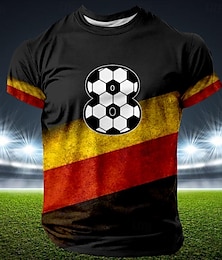 preiswerte -2024 Flagge Fußball Deutschland Designer ethnischen Herren 3D-Druck T-Shirt T-Shirt Henley-Shirt Street Casual Daily T-Shirt schwarz Kurzarm Henley-Shirt Sommer Frühling Kleidung S-3XL