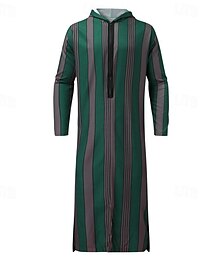 economico -Per uomo loungewear Camicia da notte Banda Moda Comoda Vestaglie a kimono Interni Giornaliero Poliestere Traspirante Felpa Manica lunga Primavera Verde