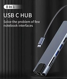 cheap -Type-c8 All-in-one Dock With Network Card Usb3.0 HUB Laptop Dock Hub