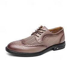 cheap -Men's Oxfords Dress Shoes Formal Shoes British Style Plaid Shoes Leather Loafers Cycling Shoes Walking Business Casual British Daily Office & Career PU Breathable Comfortable Slip Resistant Booties