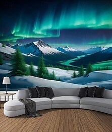 olcso -természet függő gobelin fal művészet nagy kárpit falfestmény dekor fénykép háttér takaró függöny otthon hálószoba nappali dekoráció északi fény aurora