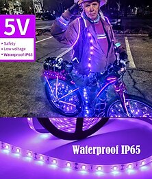 economico -1 m 2m 3M Strisce luminose LED flessibili 60-300 LED 2835 SMD 8mm 1Impostare la staffa di montaggio 1 set Viola Strisce LED Halloween All'aperto Impermeabile Alimentazione USB Batterie alimentate