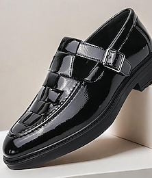 cheap -Men's Sandals Gladiator Sandals Roman Sandals PU Leather Breathable Comfortable Slip Resistant Buckle Black
