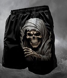 economico -Per uomo Teschio Costumi Halloween Pantaloncini da mare Pantaloncini da Surf Costume nuoto a pantaloncino Misura del girovita medio Moda Streetwear Designer Casuale Quotidiano Ferie Tasca Elastico in
