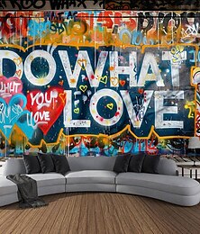 preiswerte -Straßengraffiti Wandteppich zum Aufhängen, große Wandteppiche, Wanddekoration, Fotohintergrund, Decke, Vorhang, Heim, Schlafzimmer, Wohnzimmer, Dekoration