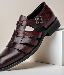 abordables -sandales de pêcheur en cuir pour hommes - chaussures habillées élégantes à bout fermé avec boucle pour une tenue formelle et décontractée