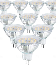 olcso -mr16 led izzók gu5.3 bi-pin led izzók alap átlátszó üveg borítás 12v 50w halogén egyenértékű nem szabályozható 120 fokos sugárzási szög 500lm tájkép spotlámpához sínlámpák 10 db
