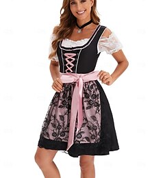 voordelige -Oktoberfest Jurken Dirndl Trachtenkleider Oktoberfest / bier Bavarian Klederdrachtjurk Weiden Dames Doek in traditionele stijl Blouses Kleding Schort