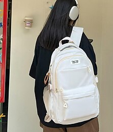 お買い得  -女性用 バックパック スクールバッグ 学校 日常 純色 ナイロン 大容量 高通気性 耐久 ジッパー ブラック イエロー ブルー