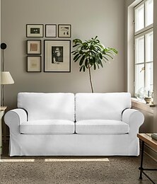 economico -Copertura per divano 2 posti 100% cotone copertura per loveseat in cotone tessuto morbido e traspirante per il massimo comfort