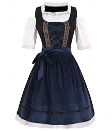 economico -Oktoberfest Vestito Dirndl Abiti tradizionali Oktoberfest / Birra Bavarese Abito in costume tradizionale Prati Per donna Panno in stile tradizionale Blusa Vestito Grembiule