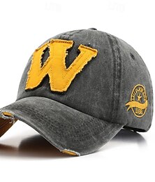 preiswerte -Herren Cap Basecap Sonnenhut Kappe Schwarz Kaki 100% Baumwolle Bestickt Modisch Brautkleider schlicht Strasse Täglich Patchwork Buchstabe Einstellbar Sonnenschutz Atmungsaktiv