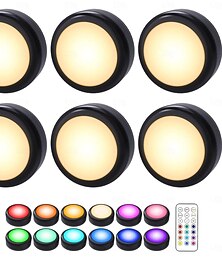 economico -luci a disco a LED con telecomando, luci per armadio wireless a batteria a 13 colori intercambiabili, luci sotto il mobiletto con luci a pressione, cambio colore sotto le luci del bancone