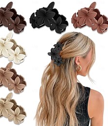 abordables -1 pince à cheveux en forme de fleur pour femme, pinces à cheveux en forme de fleur mate antidérapante pour femme, pince à cheveux hawaïenne en forme de fleur, grande pince à cheveux en plumeria, pince