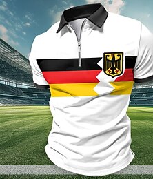 economico -Per uomo Veterani Patriottico Polo con zip Maglia da golf Manica Corta Magliette polo Camicie con Colletto Abbigliamento casual alla moda Abbigliamento da vacanza Abiti da festa Stampa 3D Polo con