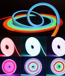 billiga -1m 3M 5m Ljusslingor Neonremslampor 72/216/360 lysdioder Flexibel Neon 1set RGB Holiday Lights LED Ljusslingor APP-kontroll Bimbar Fest 12 V