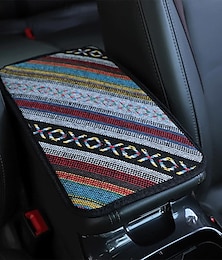 preiswerte -fyautoper Four Seasons Universal Armlehne Box Kissen Stoff Art National Air Leinen Atmungsaktiv Rutschfest Zentrale Handgepäckabdeckung