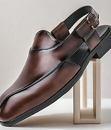 economico -zoccoli e muli aperti sul retro da uomo in vera pelle: comode calzature slip-on formali e casual