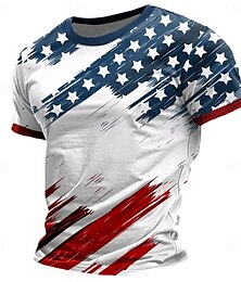 economico -Giorno dei Veterani Maglietta da Uomo Patriota Patriottica Veterano Bandiera Americana T shirt manica corta T shirt Stampa 3D Maglietta Girocollo Stile Street Festa Compleanno Street Bianca Viola