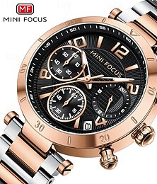 cheap -MINI FOCUS Women Quartz Watch Fashion Casual Wristwatch Luminous Calendar Waterproof Decoration Stainless Steel Watch