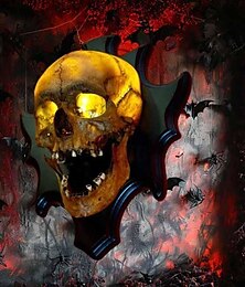 billige -hodeskalle lampe sanghode nattlys veggdekorasjon halloween kreativ 3d skjelett hode hjemmevegger fin skrekklampe til fest veranda hage bar dekor nattbordsvegg hodeskalle sconce