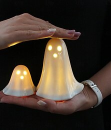 billige -halloween led keramisk opplyst spøkelsessett - harpikslysfigurer søtt spøkelse for bordplate, hjemsøkt hus og innredning av rømningsrom