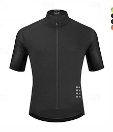 abordables -WOSAWE Homme Maillot Velo Cyclisme Demi Manches Cyclisme Maillot avec 3 poches arrière VTT Vélo tout terrain Respirable Séchage rapide Conception anatomique Mèche Noir Bleu Orange Maille Des sports