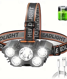 halpa -led ajovalot usb ladattava vedenpitävä led otsalamppu 5 päätä retkeilykalastukseen  & hätävalaistus sisältää usb-kaapelin