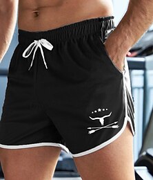 billiga -Herr Ko Bokstav Badshorts Boardshorts Medium Midja Mode Designer Träning Surfing Fritid Sport Helgdag Snörning Ficka Elastisk midja Designer Kläder
