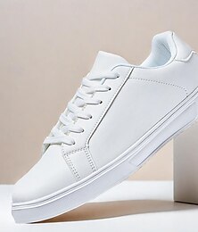 economico -Per uomo Scarpe da ginnastica Scarpe bianche Pelle crosta Comodo Antiscivolo Con lacci intrecciali Bianco