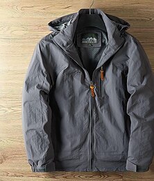 voordelige -Voor heren Softshell jas Wandeljack Buitenshuis Winddicht Waterbestendig Trui met capuchon Windjack Kamperen / wandelen / grotten verkennen Reizen Zwart Leger Groen Marineblauw Khaki Grijs