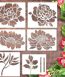 abordables -Clôture de jardin grands pochoirs de fleurs-décoration bricolage, pochoir de fleurs pour clôture de jardin grands pochoirs de fleurs pour murs modèles de pivoines pour peindre sur des meubles en bois