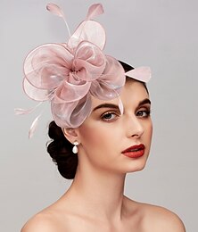 economico -Fascinatori rete tea party gara di cavalli ladies day Melbourne Cup fatti a mano con copricapo floreale abito per impressionare abito da gara