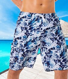 お買い得  -男性用 スイムトランク スイムショーツ ボードショーツ ポケット ドローストリング 弾性ウエストバンド ショートパンツ アウトドア スポーツ ビーチ 秋 速乾性 ライトウェイト ソフト 水泳 サーフィン ビーチ テイラーフィット スポーツウェア アクティブウェア ネービーブルー ブルー ダークブルー