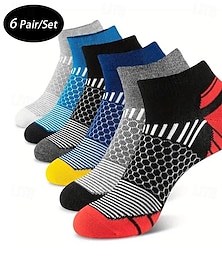 economico -Per uomo 6 paia Confezioni multiple Calzini Calzini da corsa Calzini casual Nero Bianco Colore Geometrico Sportivo Giornaliero Da mare Di base Medio spessore Primavera Autunno Di tendenza Informale