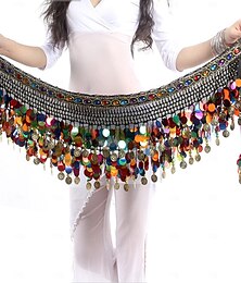 voordelige -dames buikdans heupsjaal zoete buikdans rok wrap prestaties bling pailletten munten buikdans kostuum