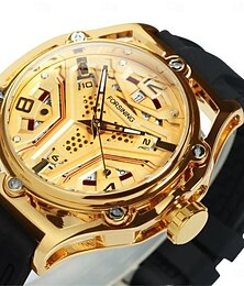 abordables -FORSINING Hombre Relojes Mecánico Moda Reloj Casual Reloj de Muñeca Cuerda Automática Calendario IMPERMEABLE Decoración Gel de Sílice Reloj