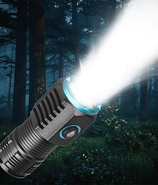 preiswerte -2000 lm dreiäugige Monster-Daumen-Taschenlampe, 20 W Super-Power-Mini-Blitz mit 1500 mAh wiederaufladbarem Akku, USB-Typ-C-P50-Notlicht