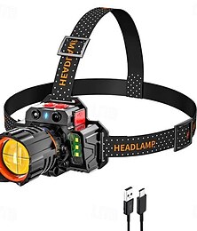 voordelige -draagbare usb oplaadbare sensor koplamp - super heldere waterdichte zoom vis zaklamp koplamp voor buiten kamperen licht