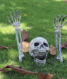 abordables -Piquets de squelette réalistes, décorations d'halloween pour piquets de pelouse, décoration de jardin, squelette d'halloween